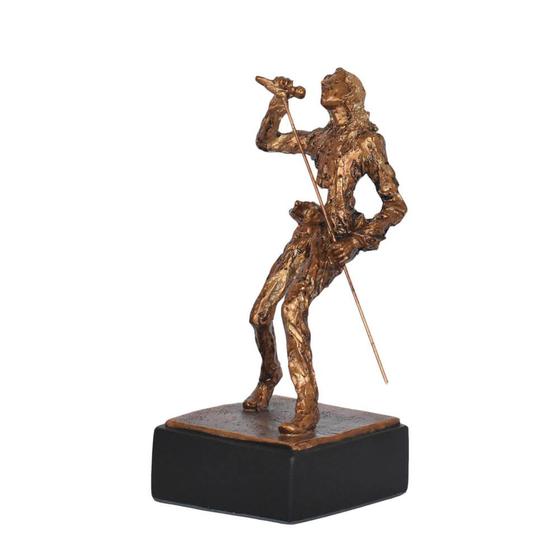 Imagem de Estatueta Para Decoração de Sala Cantor Gold Music 25 Cm