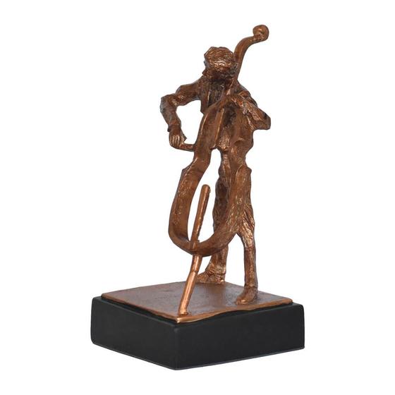 Imagem de Estatueta Para Decoração de Sala Violoncelo Gold Music 25 Cm