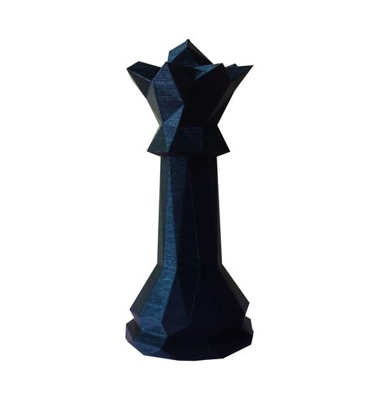 Imagem de Estatueta Rainha do Xadrez - Toque 3D - Cor: Preto