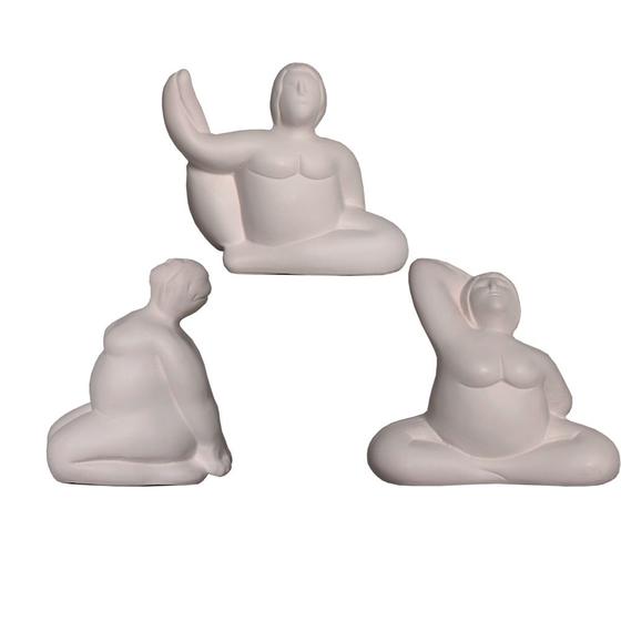 Imagem de Estatueta Trio de Yoga em Cerâmica Decorativo Home Off