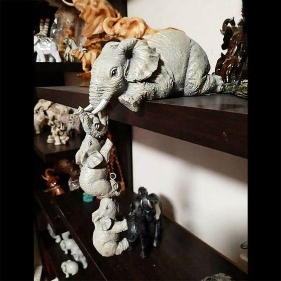 Imagem de Estatueta Wokex Elephant Sitter, ornamento com borda pendurada à mão