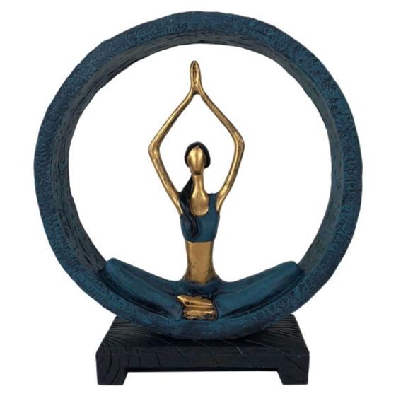 Imagem de Estatueta yoga no circulo sukhasana