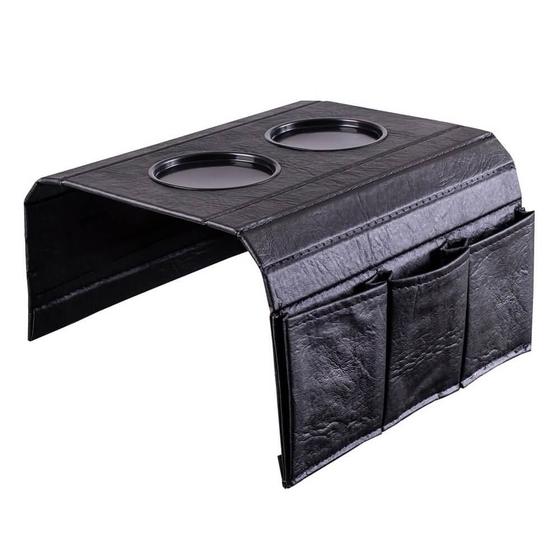 Imagem de Esteira Bandeja para Sofá com Porta Controle e Copos