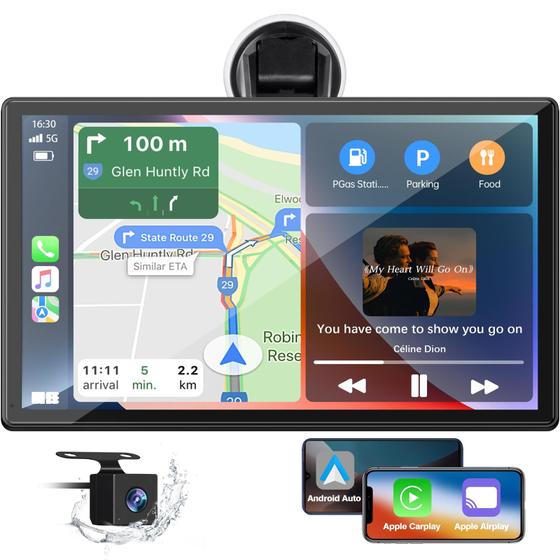 Imagem de Estéreo Automotivo LAMTTO 9" com CarPlay, Android Auto e GPS - Inclui Câmera