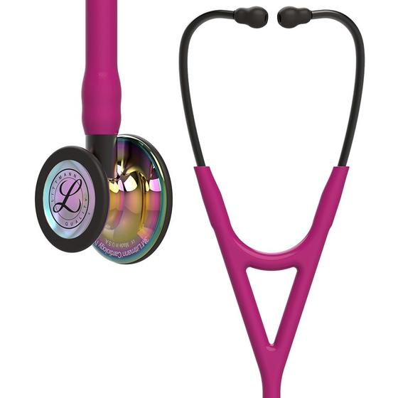 Imagem de Estetoscópio 3M Littmann Cardiology IV 6241 - Tubo Framboesa e Acabamento Rainbow de Alto Polimento