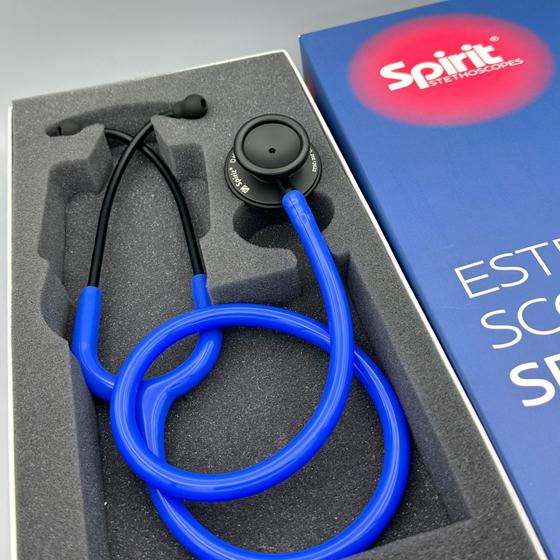 Imagem de Estetoscópio Spirit MD Professional Adulto Black Edition Azul Royal