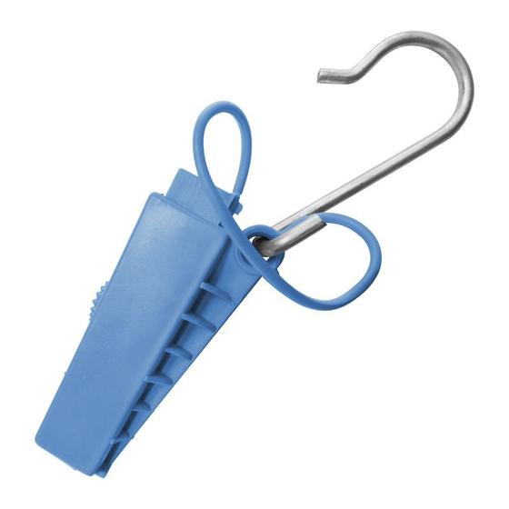Imagem de Esticador Plástico com Abertura Lateral para cabo mini Drop Óptico FTTH Pier Telecom Azul