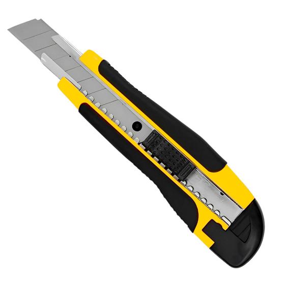 Imagem de Estilete 18mm Emborrachado com Trava Automatica Elite