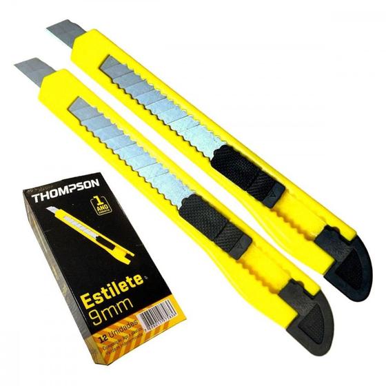 Imagem de Estilete Estreito Thompson 9Mm ./ Kit Com 12 Peças