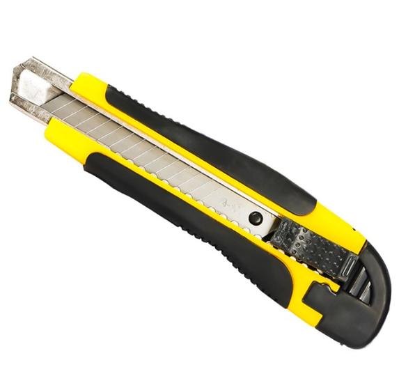 Imagem de Estilete PRO Com Trava Anatomico Pegada Emborrachada Resistente FOX TOOLS
