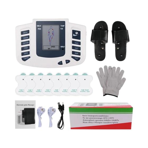 Imagem de Estimulador Muscular EMS De Corpo Inteiro 16 Almofadas Kit De Fisioterapia De Massagem De Terapia De