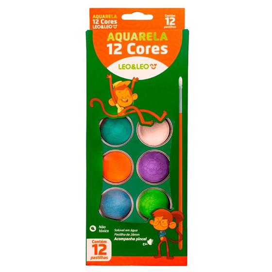 Imagem de Estojo Aquarela com 12 Cores - Leo & Leo