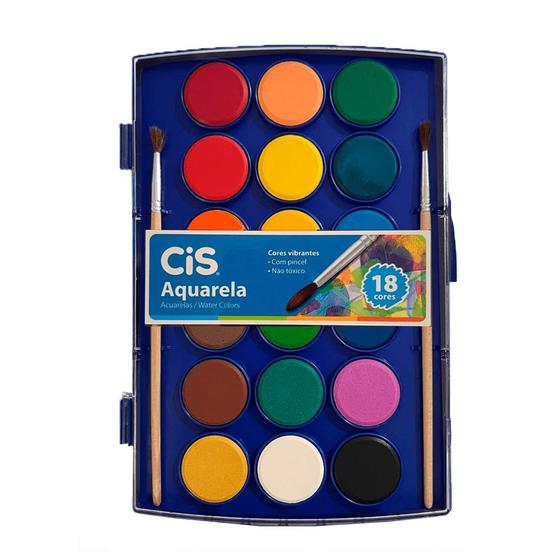 Estojo Aquarela com 18 Cores - CiS - Tinta Aquarela - Magazine Luiza