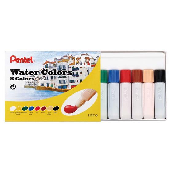 Imagem de Estojo Aquarela Pentel Water Colors - 8 Cores - HTP-8