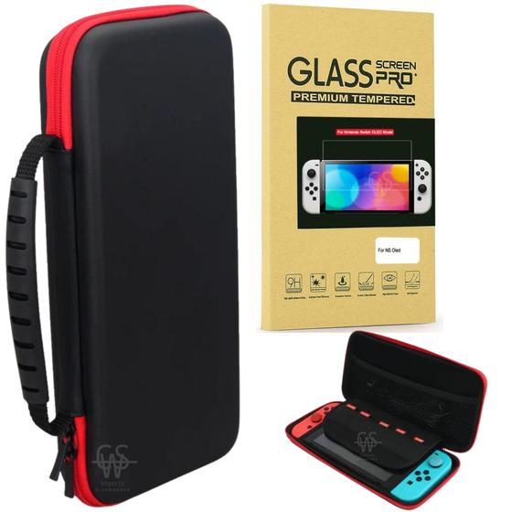 Estojo Bag Capa Case Rígida Compatível Nintendo Switch+ Película De ...
