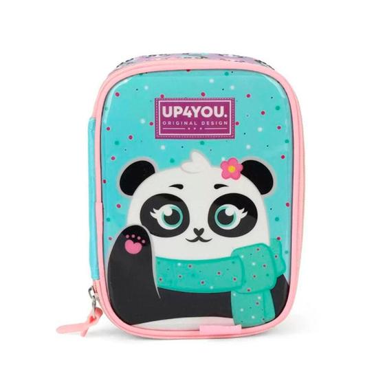 Imagem de Estojo Baú UP4YOU Panda Azul/Rosa Luxcel