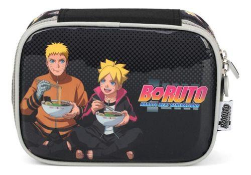 Imagem de Estojo Box Baú Lapis Boruto Naruto Preto Cinza Luxcel