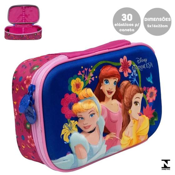 Imagem de Estojo Box Disney Princesas 3D Azul/Pink - Xeryus