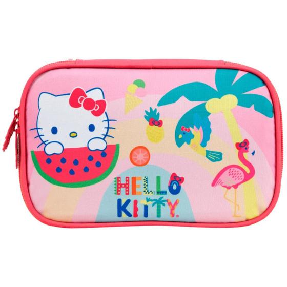 Imagem de Estojo Box Escolar Rosa Hello Kitty Tropical - Xeryus