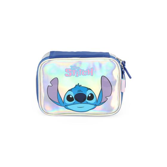 Imagem de Estojo Box Holográfico Stitch Disney Menina Escolar 100 Pens