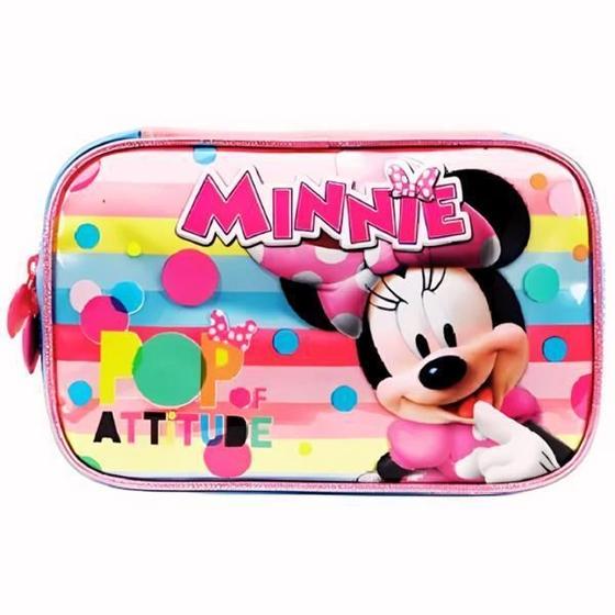 Imagem de Estojo Box Organizador Minnie Disney 100 Pens Baú Escolar