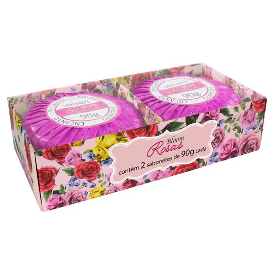 Imagem de Estojo c/2 sabonetes bloom rosas encanto 90gr aromatica