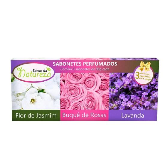 Imagem de Estojo C/3 Sabonetes Frutas Vermelhas Jasmim E Lavanda 90G