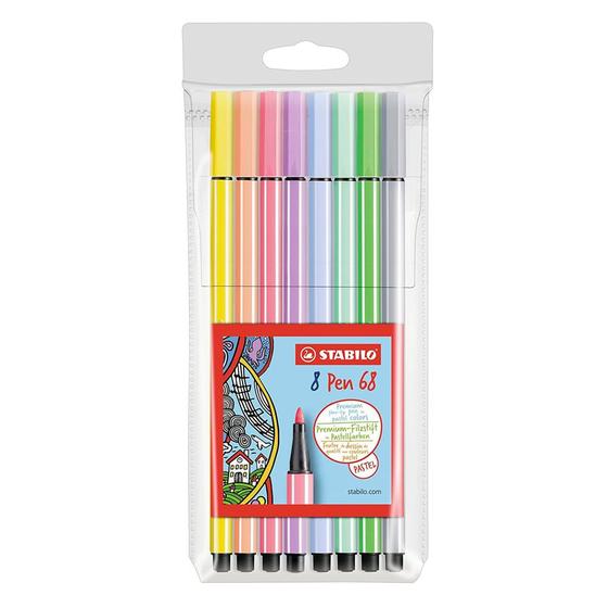 Imagem de Estojo Caneta Pen 68 com 8 cores Pastel - Stabilo