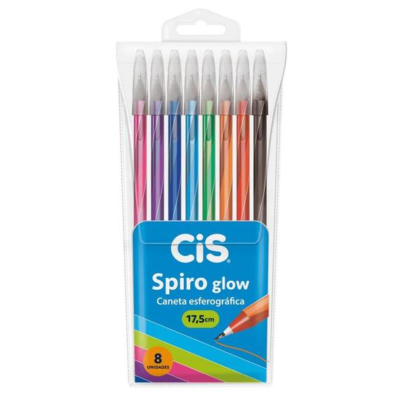 Imagem de Estojo Caneta Spiro Glow 0.7mm com 8 Unidades - CiS
