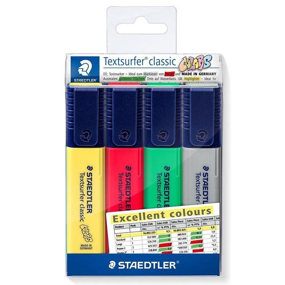 Imagem de Estojo com 4 Marca-texto Staedtler Textsurfer Classic Excel 364 Cwp4-x 1 ed