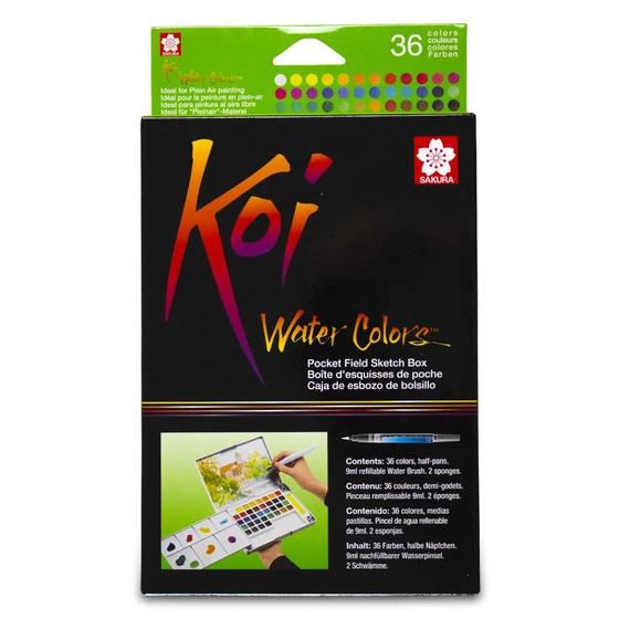Imagem de Estojo de Aquarela Koi Water Colors Sakura com 36 Cores