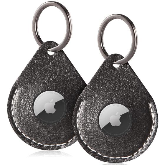 Imagem de Estojo de Couro para AirTag (2 Unidades) - FOREVERFLYBIRD com Chaveiro