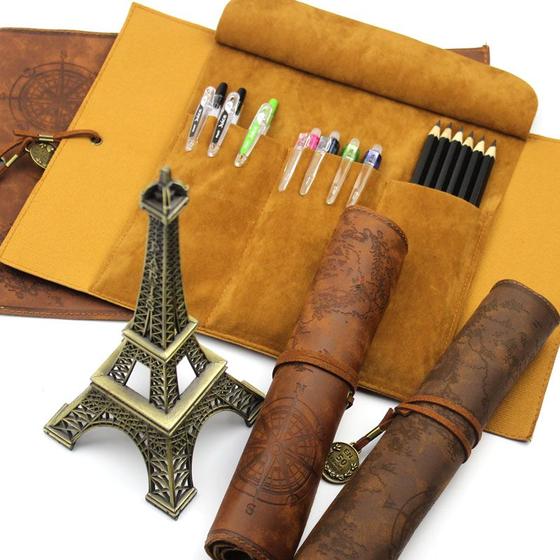 Imagem de Estojo de enrolar roll up case pincel lapis maquiagem