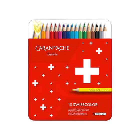 Imagem de Estojo de Lápis de Cor Swisscolor Caran D'ache com 18 Cores 