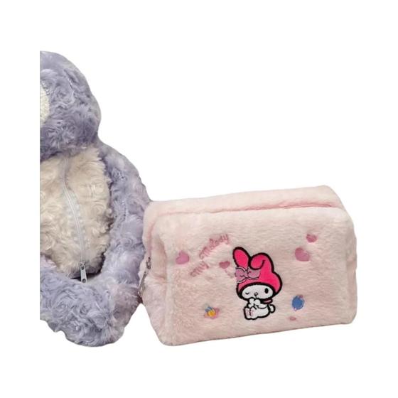 Imagem de Estojo De Lápis De Pelúcia Kawaii Sanrio Grande Capacidade Cinnamoroll Kuromi My Melody Material