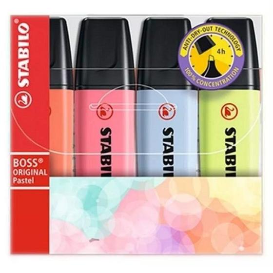 Imagem de Estojo de Marca Texto Stabilo BOSS com 4 Cores Pastel 76.4701