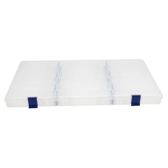 Imagem de Estojo de Pesca XB14 22 Divisórias Transparente com Travas Azul - Rochel Pesca