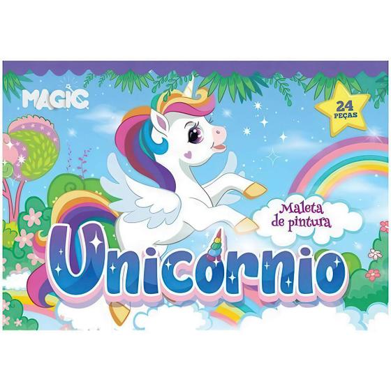 Imagem de Estojo De Pintura Com 24 Peças - Tema Unicórnio  Magic