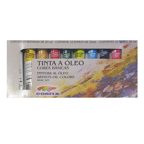 Estojo de Tinta Óleo Corfix com 10 Bisnagas 20ml Menor preço em Estojo de Tinta Óleo Corfix com 10 Bisnagas 20ml