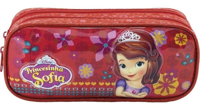 Imagem de Estojo Duplo Princesa Sofia Escolar Infantil Porta Lápis