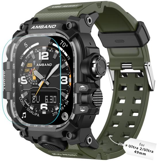 Imagem de Estojo e pulseira AmBand para Apple Watch Ultra 2/1 49 mm - verde militar