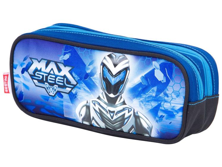 Imagem de Estojo Escolar 2 Divisórias Max Steel Zíper 