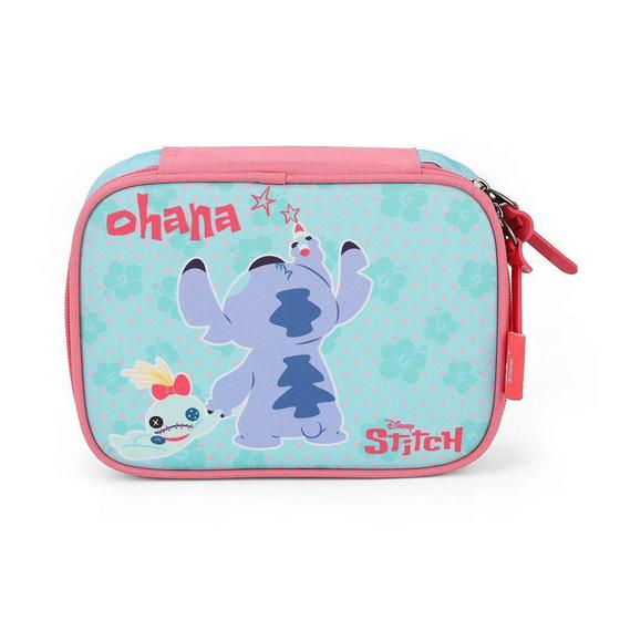 Imagem de Estojo Escolar Box Disney Stitch Ohana Turquesa