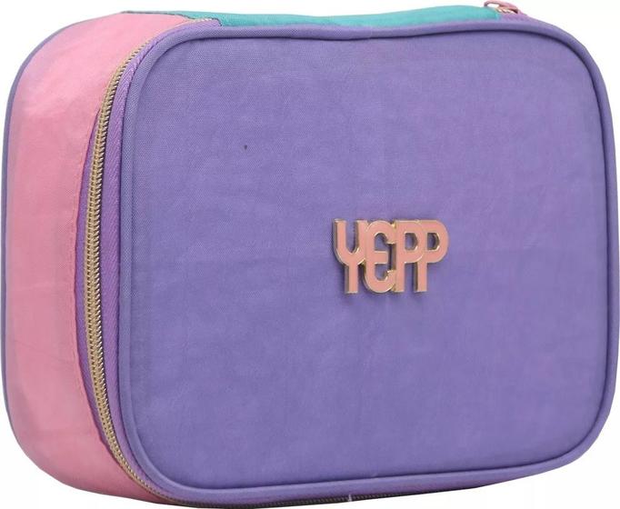 Imagem de Estojo Escolar Box Organizador 2 Divisorias Grande Feminino Lilas - Yepp