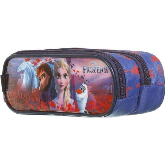 Estojo Escolar Duplo - Disney - Frozen 2 - AZUL - Dermiwil Menor preço em Estojo Escolar Duplo - Disney - Frozen 2 - AZUL - Dermiwil