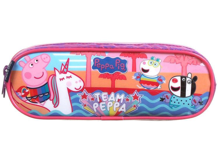 Imagem de Estojo Escolar Duplo Peppa Pig Rosa - com Zíper Plus Soft Dermiwil