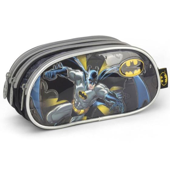 Imagem de Estojo Escolar Grande 3 Compartimentos Batman DC Relevo 3D