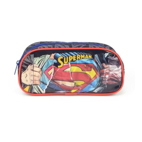 Imagem de Estojo Escolar Infantil 01 Zíper Luxcel Superman Vermelho