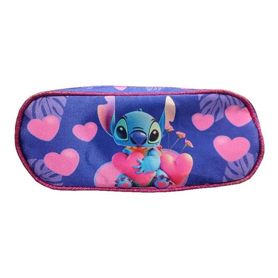 Imagem de Estojo Escolar Infantil Duplo Stitch Roxo - GV Bolsas