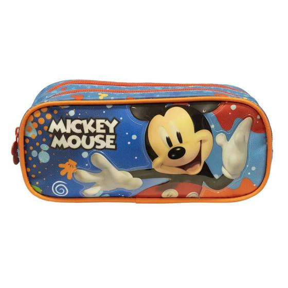Imagem de Estojo Escolar Menino 2 Bolsos Mickey Mouse Disney 10515